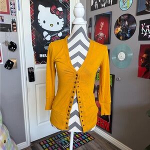 Women’s cardigan yellow mustard